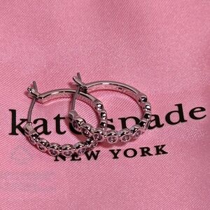 Kate Spade Full Circle Huggies with CZ in Silvertone NWT and Includes Dustbag